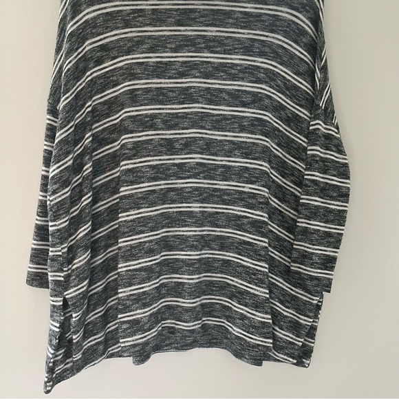 Anthropologie Postmark‎ Mock Neck Stripe Lightweight Sweater Grey White Small - Picture 7 of 9